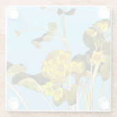 Art nouveau boterbloem glazen onderzetter (Achterkant)