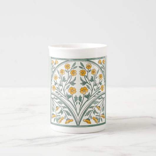 Art Nouveau boterbloem mok (Voorkant)