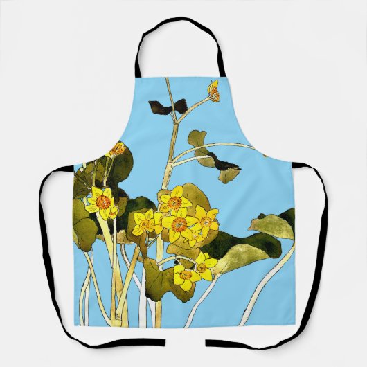 Art nouveau boterbloem schort (Voorkant)