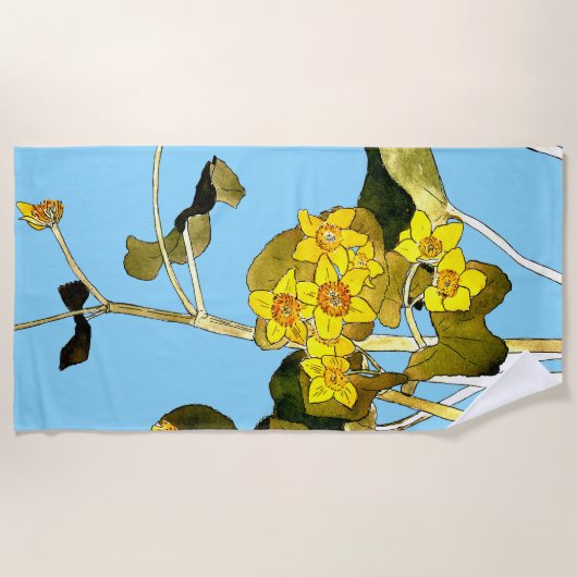 Art nouveau boterbloem strandlaken (Voorkant)