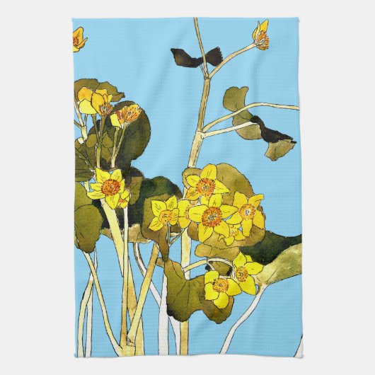 Art nouveau boterbloem theedoek (Verticaal)