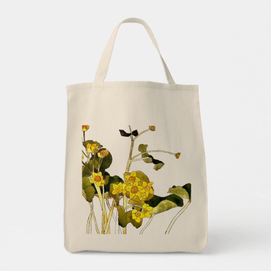 Art nouveau boterbloem tote bag (Achterkant)