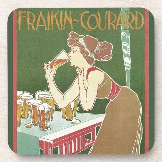  Art Nouveau Brasserie Fraikin-Courard Beer Bier Onderzetter (Voorkant)