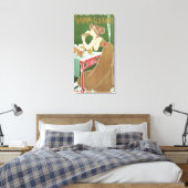 Art Nouveau Brasserie Fraikin-Courard Beer Canvas Afdruk (Insitu (Slaapkamer))