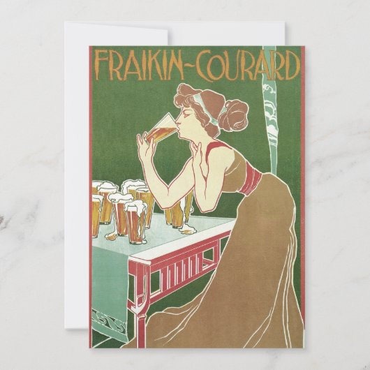  Art Nouveau Brasserie Fraikin-Courard Beer Kaart (Voorkant)