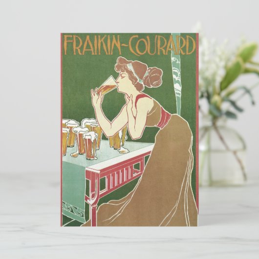  Art Nouveau Brasserie Fraikin-Courard Beer Kaart (Staand voorkant)