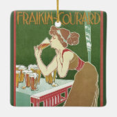 Art Nouveau Brasserie Fraikin-Courard Beer Keramisch Ornament (Achterkant)