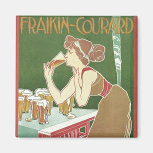 Art Nouveau Brasserie Fraikin-Courard Beer Magneet