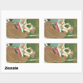 Art Nouveau Brasserie Fraikin-Courard Beer Rechthoekige Sticker (Vel)