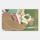 Art Nouveau Brasserie Fraikin-Courard Beer Rechthoekige Sticker (Voorkant)