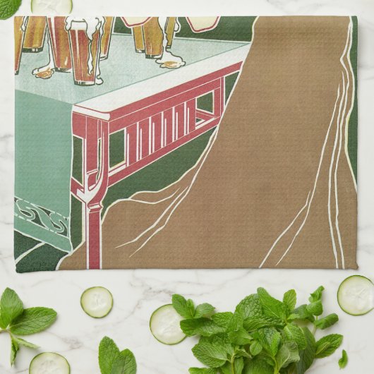  Art Nouveau Brasserie Fraikin-Courard Beer Theedoek (Gevouwen)