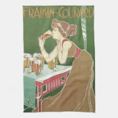  Art Nouveau Brasserie Fraikin-Courard Beer Theedoek (Verticaal)