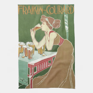  Art Nouveau Brasserie Fraikin-Courard Beer Theedoek