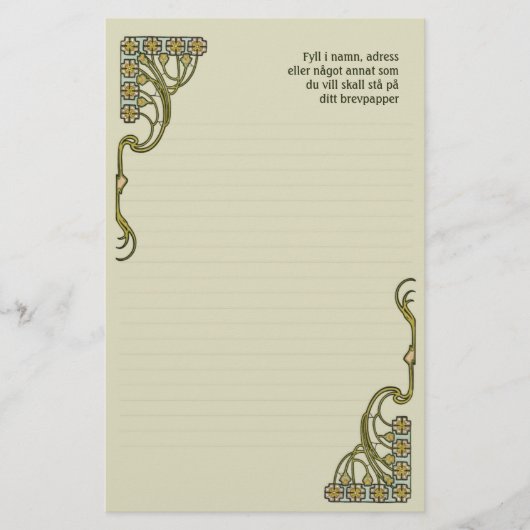 Art Nouveau Brevpapper C0404 Stationery Briefpapier (Voorkant)
