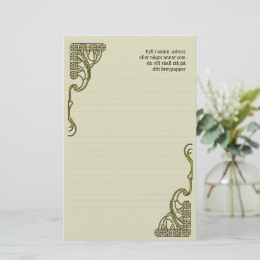 Art Nouveau Brevpapper C0404 Stationery Briefpapier (Staand voorkant)