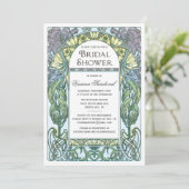 Art Nouveau Bridal Shower Invitations Kaart (Staand voorkant)