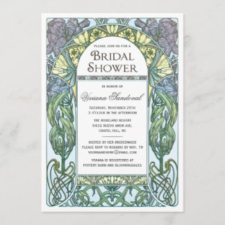 Art Nouveau Bridal Shower Invitations Kaart
