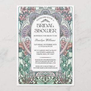 Art Nouveau Bridal Shower Invitations V.03 Kaart