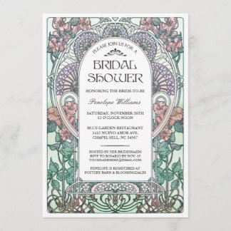 Art Nouveau Bridal Shower Invitations V.03 Kaart