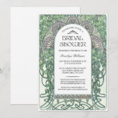 Art Nouveau Bridal Shower Invitations V.05 Kaart (Voorkant / Achterkant)