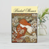 Art Nouveau Bridal Shower-uitnodiging Kaart (Staand voorkant)