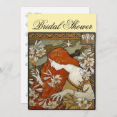 Art Nouveau Bridal Shower-uitnodiging Kaart (Voorkant / Achterkant)