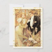 Art nouveau bride en groom kaart (Voorkant)