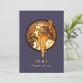 Art Nouveau Bride Wedding Invitation Kaart (Staand voorkant)