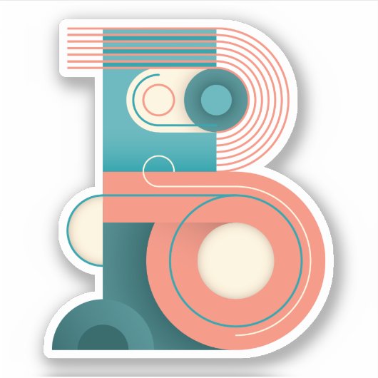 Art Nouveau | Brief B Sticker (Voorkant)