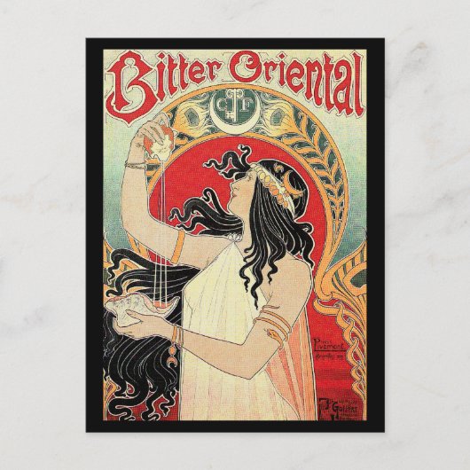 Art Nouveau Briefkaart: "Bitter Oosters" Briefkaart (Voorkant)