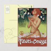 Art Nouveau Briefkaart - Fleurs de Mousse (Voorkant / Achterkant)