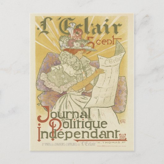 Art Nouveau Briefkaart - Journal (Voorkant)