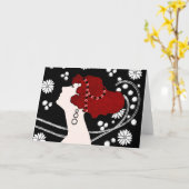 Art Nouveau-briefkaart Kaart (Gele Bloem)