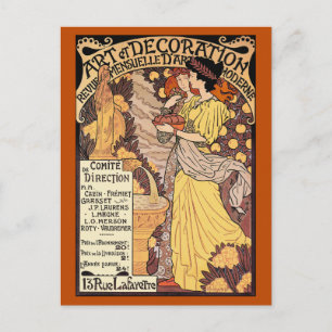 Art Nouveau Briefkaart: Kunst & Decoratie Briefkaart