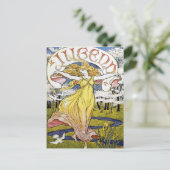 Art Nouveau Briefkaart - Lente (Staand voorkant)