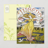 Art Nouveau Briefkaart - Lente (Voorkant / Achterkant)