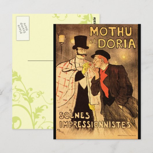 Art Nouveau Briefkaart - Mothu et Doria (Voorkant / Achterkant)