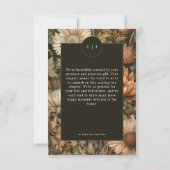 Art Nouveau Brown William Morris Floral Wedding Bedankkaart (Achterkant)