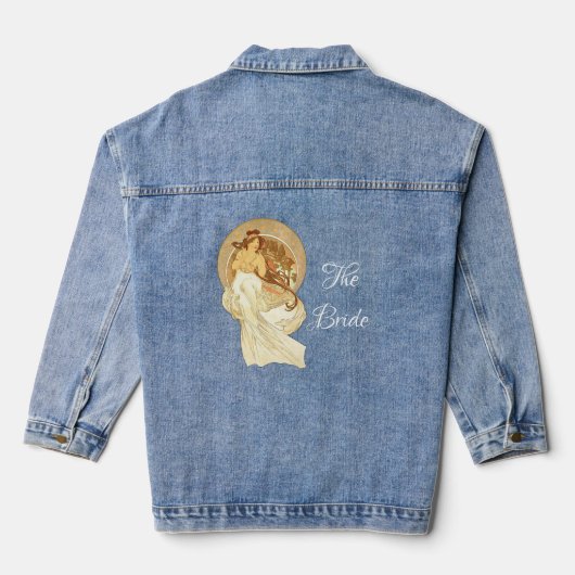 Art Nouveau bruid bruiloft Denim Jacket (Achterkant)