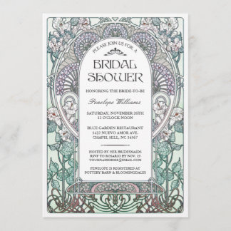Art Nouveau Bruids Douche Uitnodigingen V.04