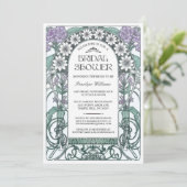 Art Nouveau Bruids Douche Uitnodigingen V.06 (Staand voorkant)