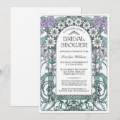 Art Nouveau Bruids Douche Uitnodigingen V.06 (Voorkant / Achterkant)