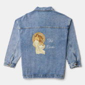 Art Nouveau Bruids Huwelijk Denim Jacket (Achterkant)
