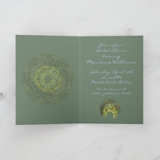 Art Nouveau bruidsdouche uitnodiging (Binnen)