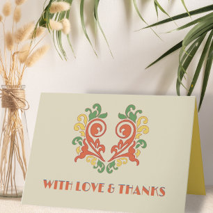 Art Nouveau bruiloft bedankje Bedankkaart