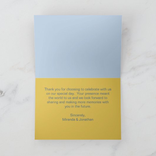 Art Nouveau bruiloft bedankje Bedankkaart (Binnen)