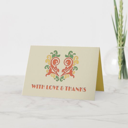 Art Nouveau bruiloft bedankje Bedankkaart (Voorkant)