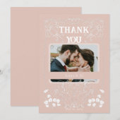 Art Nouveau bruiloft bedankje Kaart (Voorkant / Achterkant)