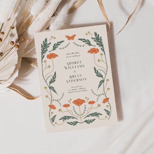  Art Nouveau Bruiloft Bewaar de Datumkaart Save The Date