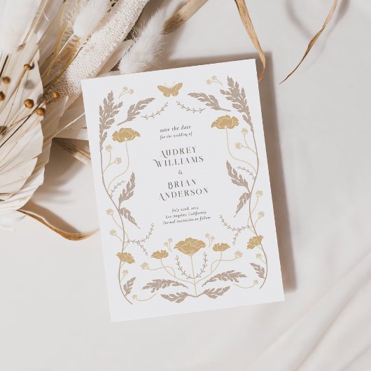  Art Nouveau Bruiloft Bewaar de Datumkaart Save The Date